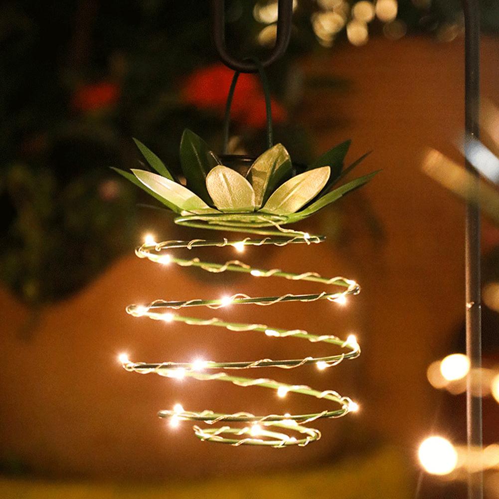LED Copper Light Solar Power Lights String Pineapple Lamp Lantern Waterproof Outdoor Garden Decoration