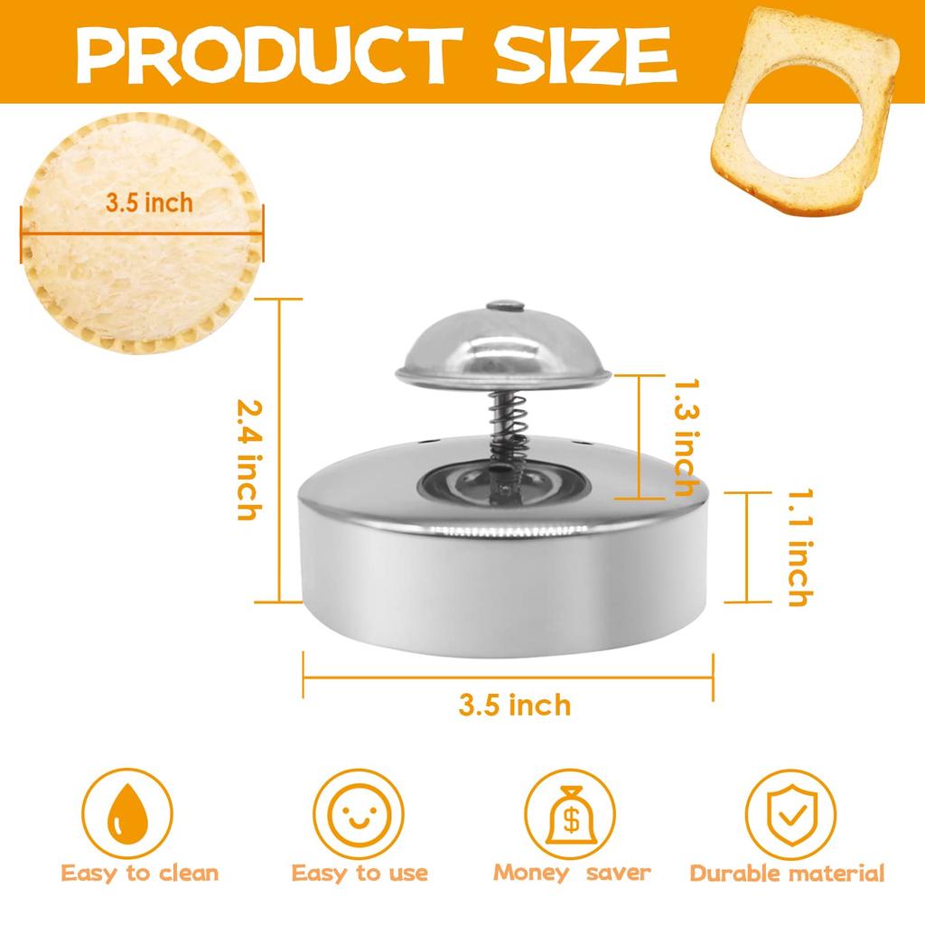 Hamburger Pie Sealer Mold Stainless Steel Round Sandwich Maker Pastry Cookies Mold For Hamburgers Baking Bento Tool Kitchen Tool
