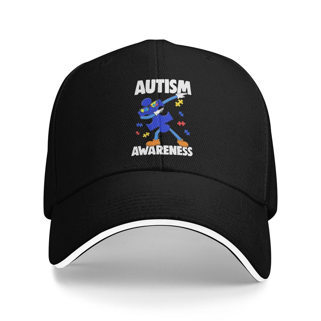 Unisex Women Dabbing Puzzle Autism Awareness Hats Cool Baseball Cap Trucker Hat Golf Headewear Gift