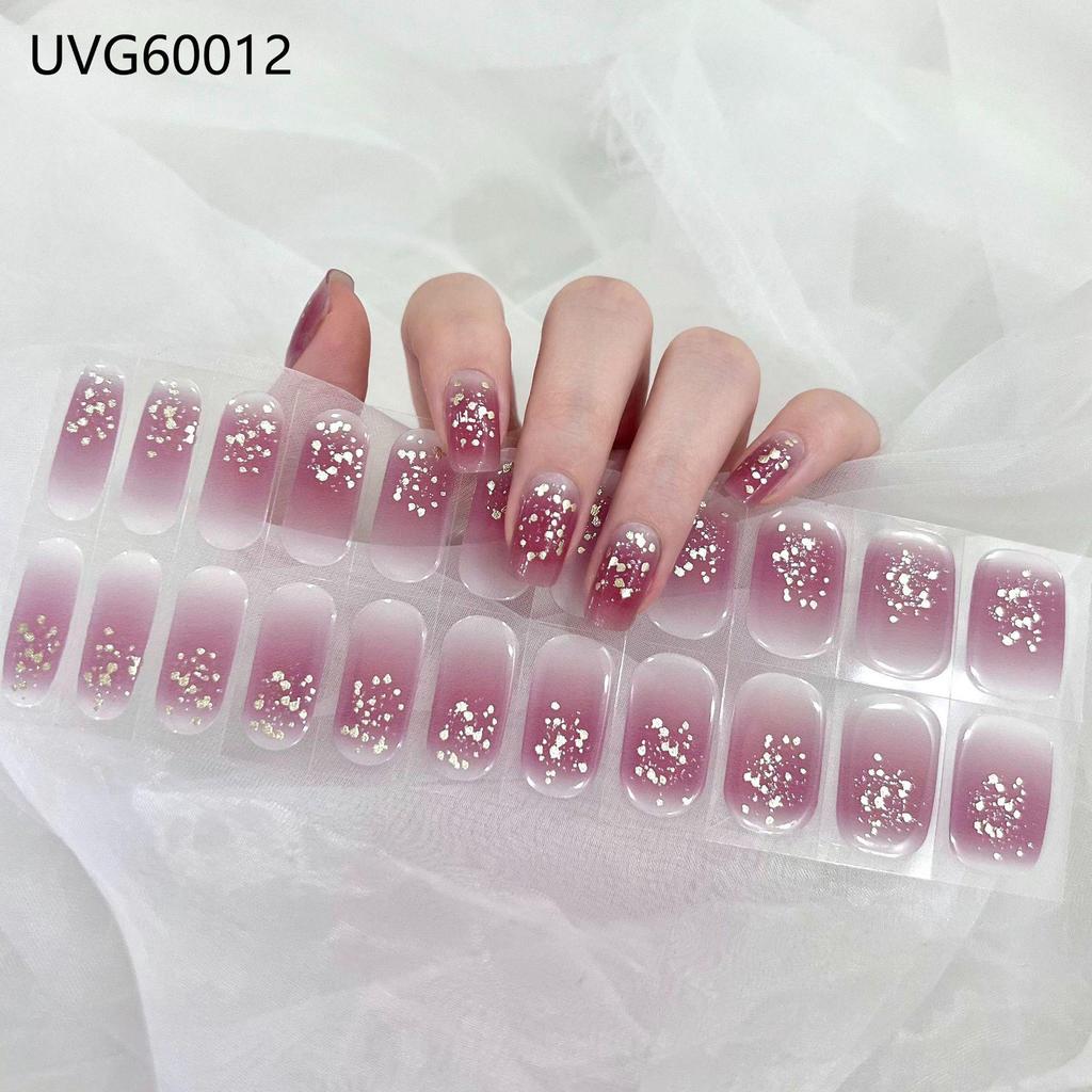 Transparent Nude UV Gel Nail Art Stickers: Semi-Cured, Semi-Baked Manicure Sheets