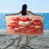 Skull Brightly Colored Flower Beach Towel, Large Microfiber Quick Dry Lightweight Pool Bath Towels Sand Free Beach Blanket for