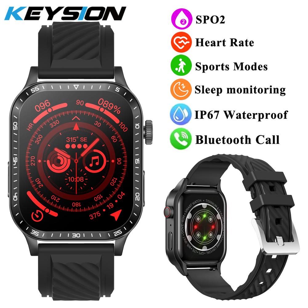 2,04" Großer Bildschirm Outdoor Smartwatch Herzfrequenz Blutsauerstoff Wasserdicht Quadratisch Sport Bluetooth Anruf Smartwatch für IOS Android
