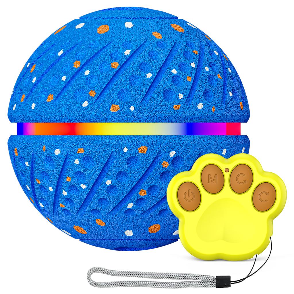 Interactive Pet Bouncy Toy Smart Interactive Remote Controlled Dog Ball with RGB Colorful Lights