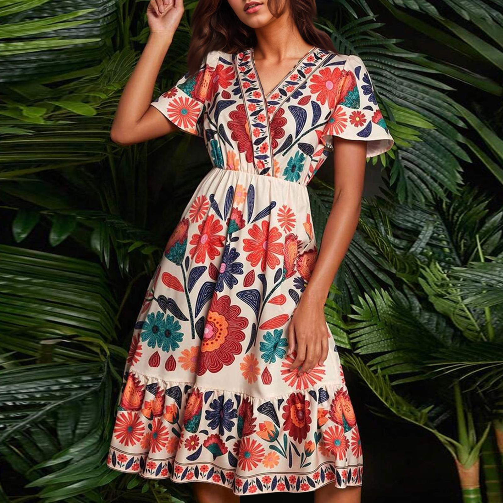 

Женское летнее платье свободного покроя для пляжного отдыха, повседневное платье-жилет с глубоким V-образным вырезом, элегантное платье-рубашка XL красный