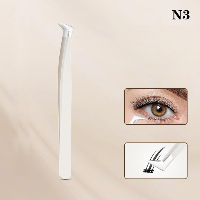 Multifunctional Tweezers Stainless Steel Eyelash Tweezers Grafting False Eyelash Patches False Eyelash Aids Portable Tweezers