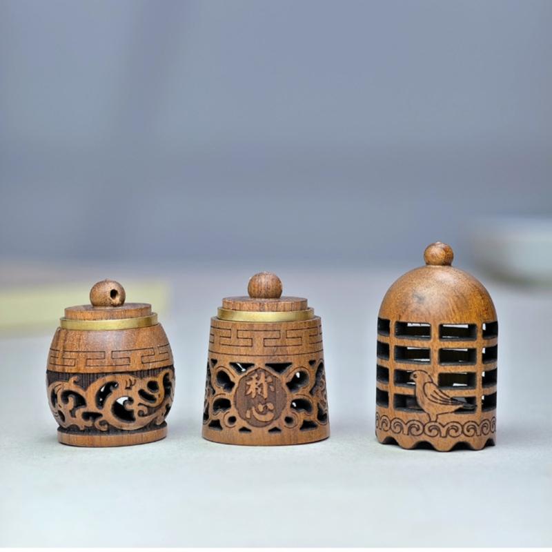 Dispenser di Fragranze in Legno Intagliato Per Oli Essenziali Incensi Sfera Diffusore Profumato Bottiglia Come Decorazione da Appendere per la Casa