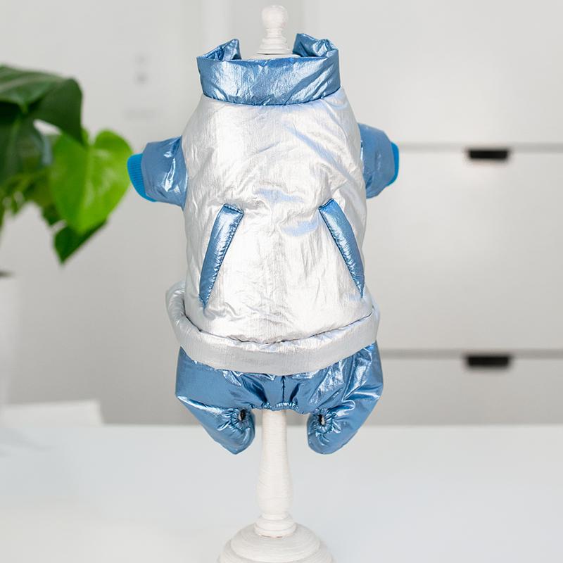 

Autumn Winter Warm Dog Clothes For Small Dogs Waterproof Puppy Jumpsuit Zipper Design Fashion Pet Coat Chihuahua Bulldog Jacket 10 срібний