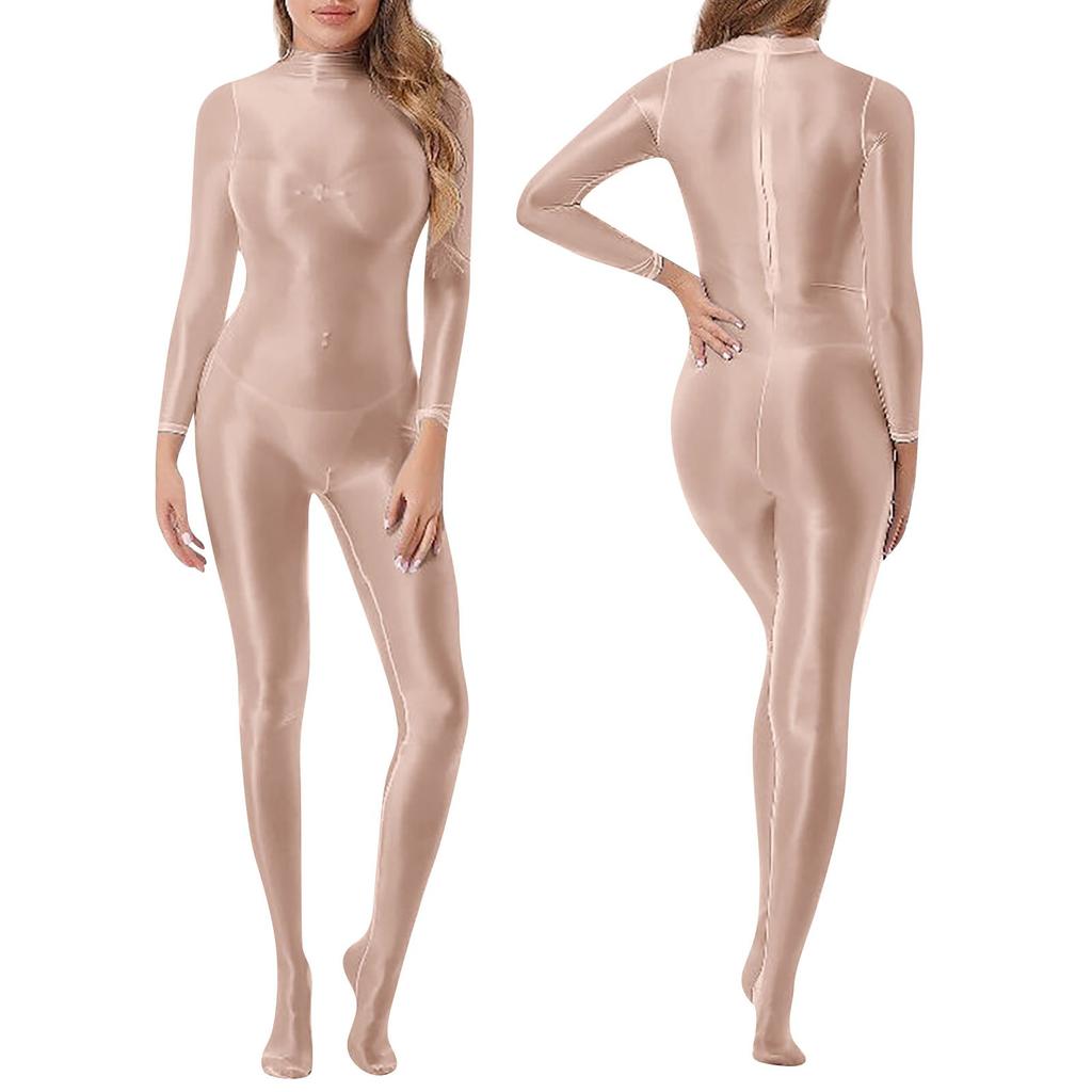 Stage Dance Solid Color Costume Performance Costume Tights With Hands And Feet High Collar Clothing