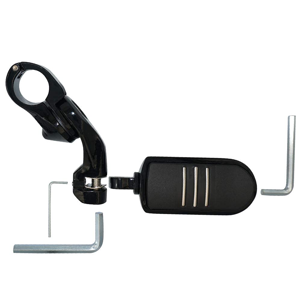 FOVPLUE Highway Motorcycle Adjustable Angle Highway Footpegs for Road Road Street Electra and 1 Highway Black 1.25" Pegs, Harley-Davidson Touring,