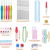 Mdoker 95pcs Knitting Needles Kit&Crochet Hooks Set 36 Straight Bamboo Knitting Needle 12 Small Size Lace Crochet Hook 5 Ergonomic Crochet Needles