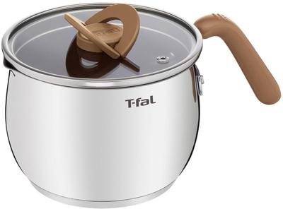 [Online Exclusive] T-fal 16cm Saucepan, IH and Gas Stove Compatible, "OptiSpace IH Stainless Multi-Pot, Copper Brown" G79017
