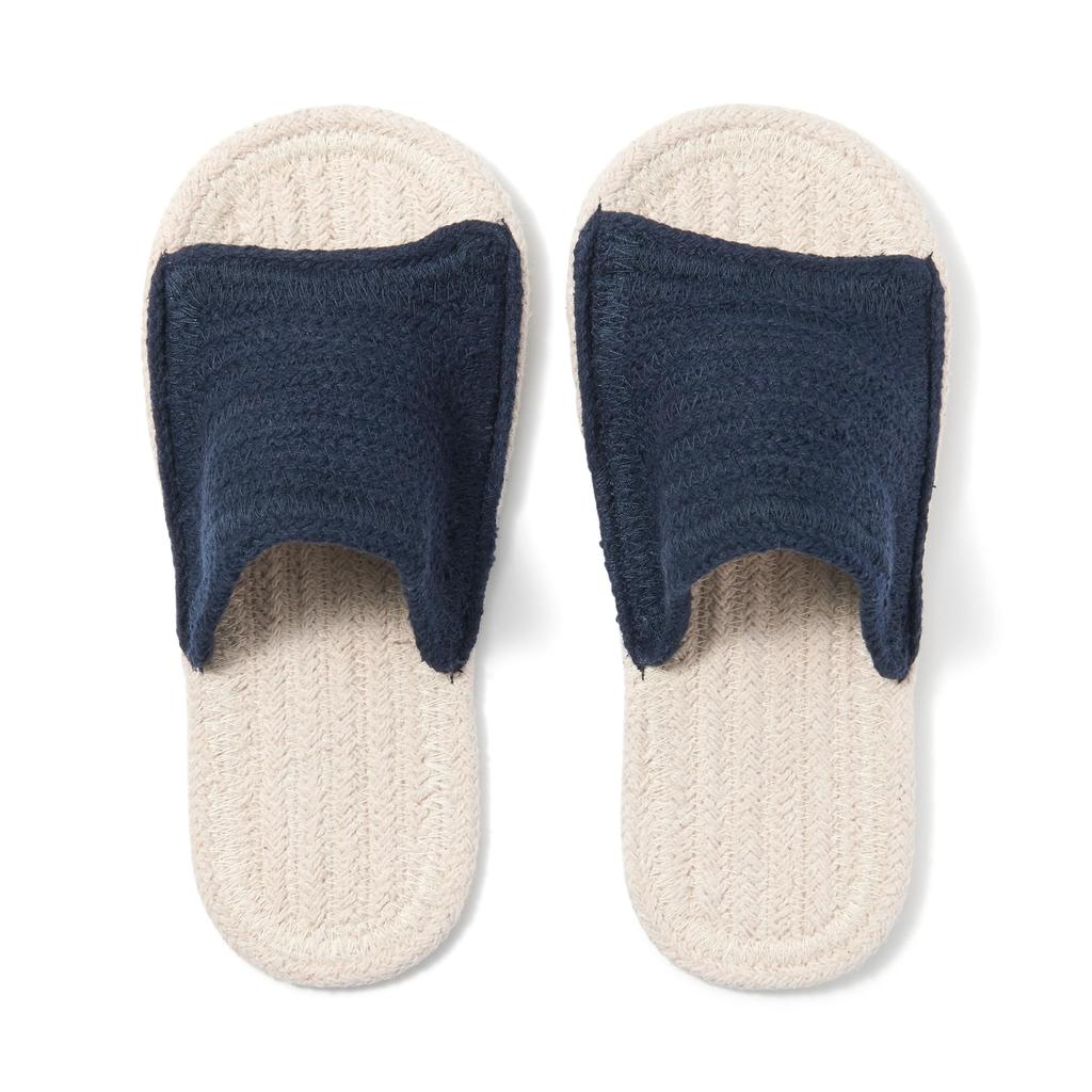 MUJI Room Open XL Natural White x 23087865 Sandals, Toe, (Size 26.5-28cm), Navy,
