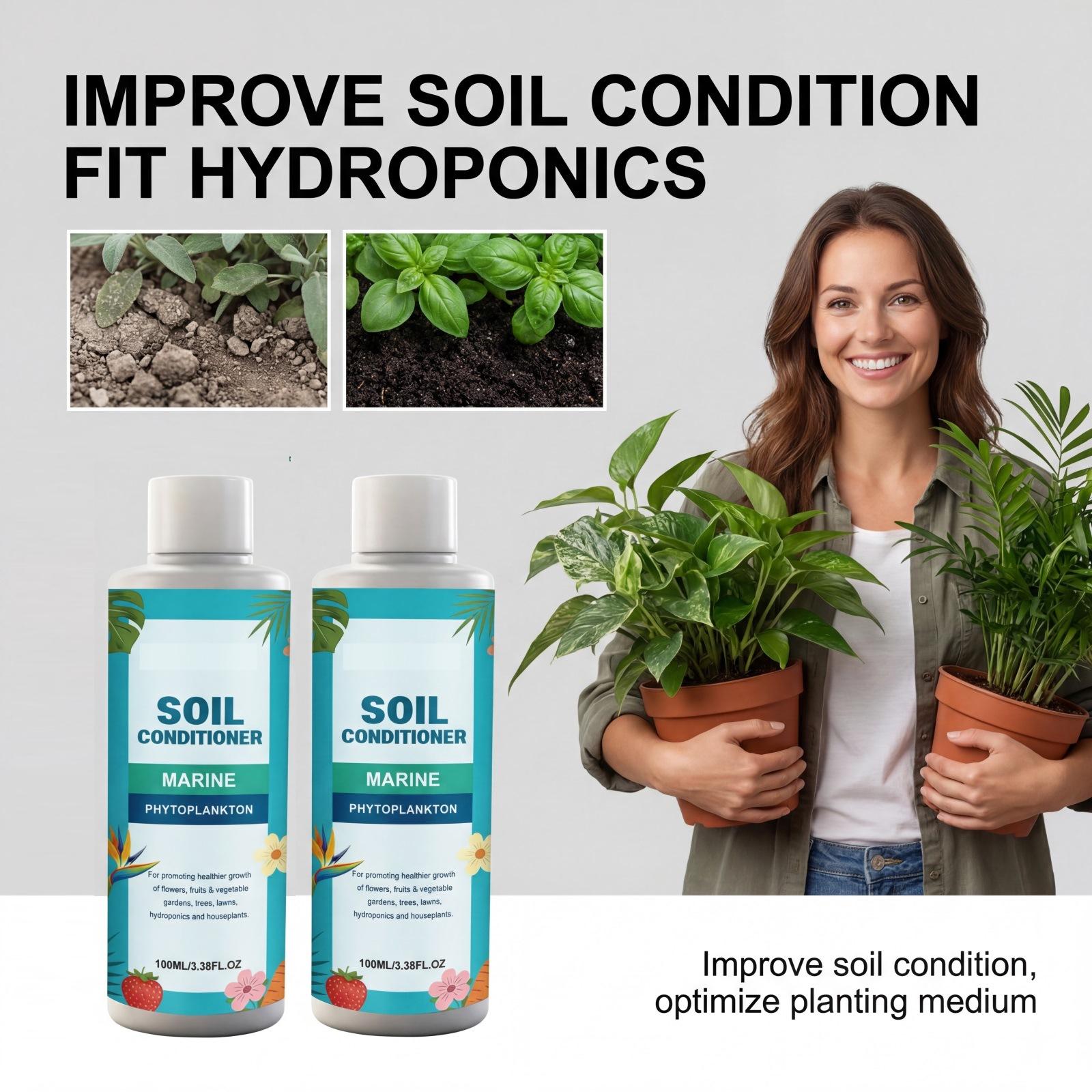 

2PC Soil Improvers And Hydroponic Fertilizers, Maintaining Balanced Soil Nutrition And Adaptable To Multiple Scenarios 100ml one size белый