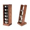 Wood Espresso Portafilter Holder with 3 Slots Universal Stand for 51/53/58mm Espresso Baskets Compact Countertop Organizer