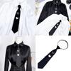 Fashionable Heart Pattern Zippers Ties Versatiles Black Loves Pattern Necktie for Various Styles