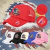 1PC Vintage 250th America Trucker Hat, Distressed Eagle Print, Streetwear Cap for Patriotic Fans