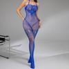 Sex Underwear Sexy Perspective Tights Royal Blue Stockings Suspender Neck Onesie