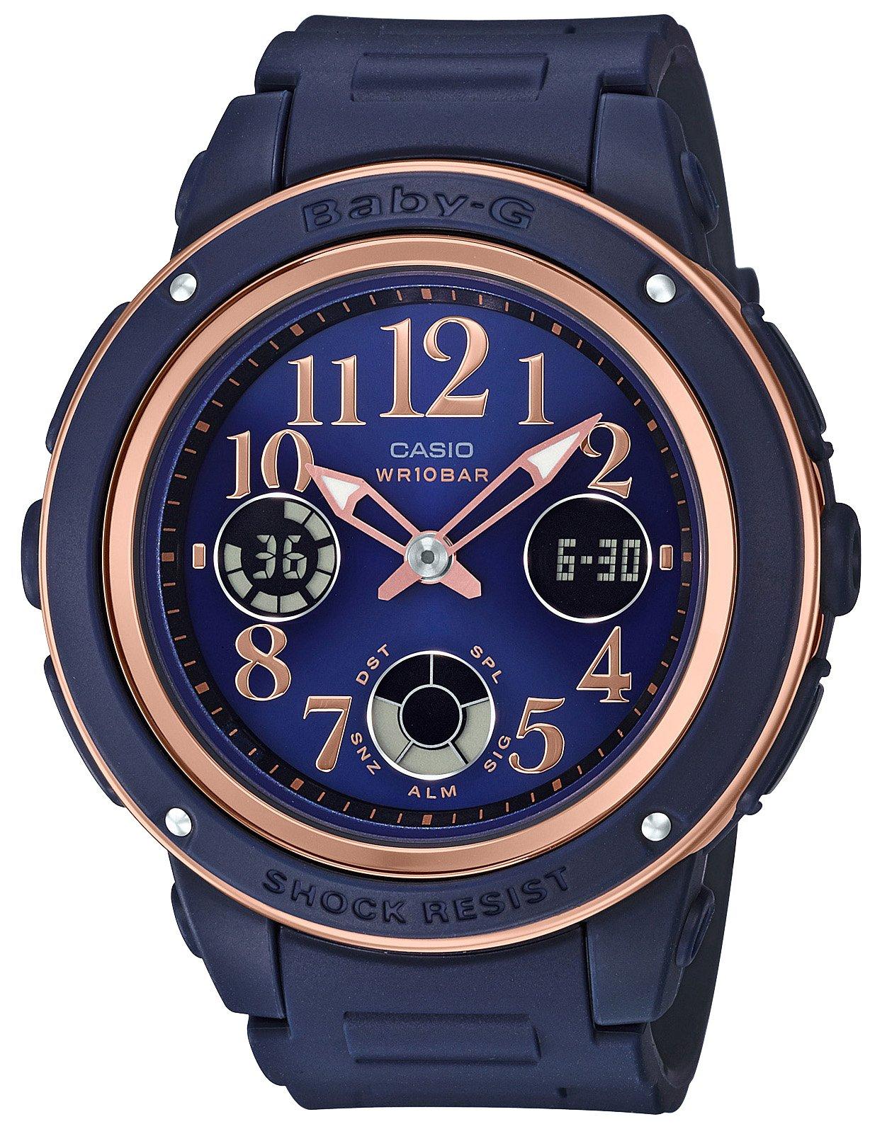 Женские часы Casio Baby-G, Темно-синий и коричневый, BGA-150PG-2B2JF, Синий