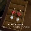 Zircon Freshwater Pearl Earrings French Court Style Literary and Retro Earrings