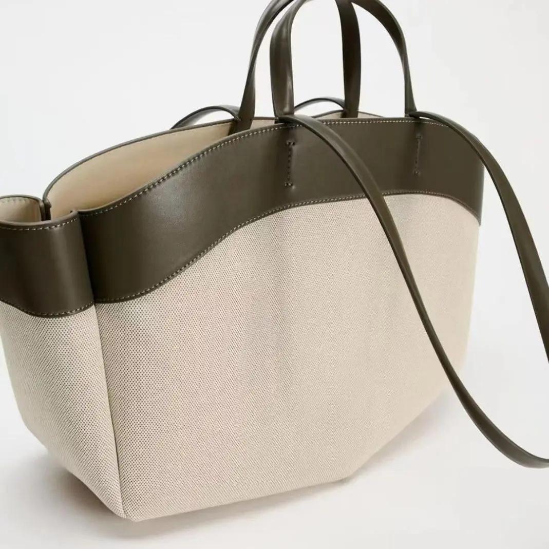 

Внешняя торговля Мода Красивые холщовые сумки-сатчелы Новая сумка для мамы Большая вместимость Дорожная ручная сумка через плечо Повседневная сумка-тоут армия зеленый