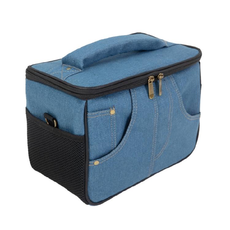 

Small Electric Amplifier Transport Bag Protective Case Adjustable Shoulder Strap Protective Compartments Fabric Texture S синій