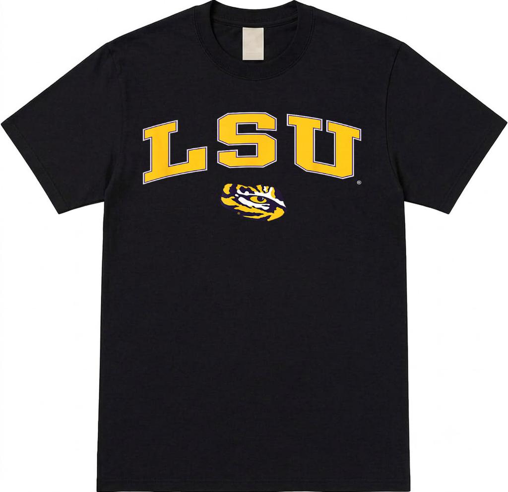 LSU Tigers T-Shirt Arch Over Purple Officially Licensed College Tee