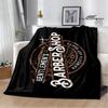 Barbershop retro print blanket children's warm flange blanket home travel blanket bed linings Picnic blanket birthday gift
