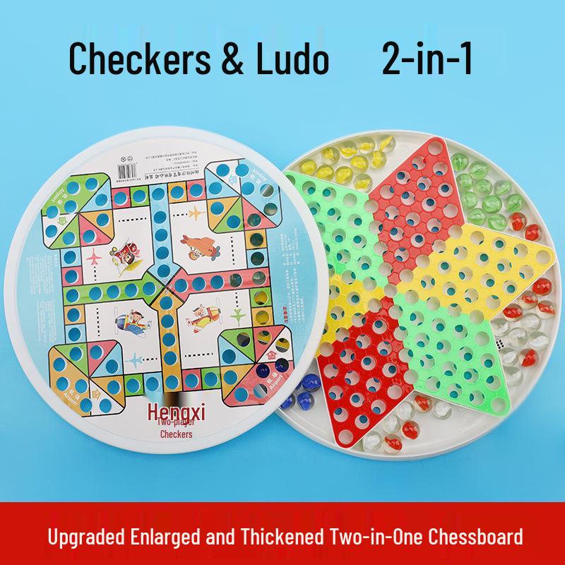 Classic Checkers & Marbles Set: Large Glass & Plastic Pieces for Adults & Kids, Old-Fashioned Flying Chess, Educational Fun.