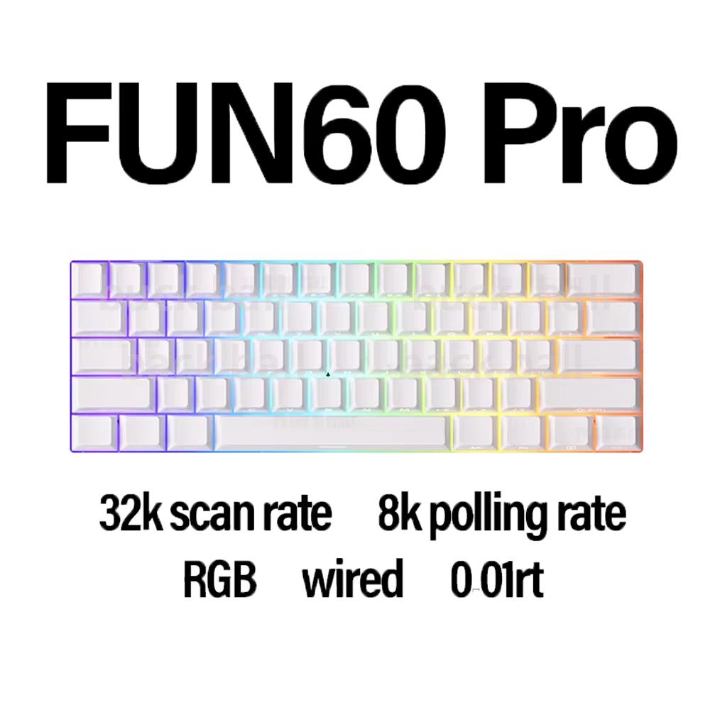 Monsgeek Fun60 Magnetic Switch Keyboard Tri Mode  Wireless Mechanical Keyboard Custom 8KHz RT0.01 Magnetic Keyboard PC Accessory