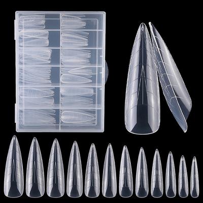 120 Pcs False Nail Tips Clear Matt Soft Fake Nails Extension For Home Diy Nail Salon Manicure