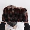 New Lady Real Rex Rabbit Fur Hat Natural Warm Rex Rabbit Fur Hat Scarf Women Hand Knitted Soft Real Rabbit Fur Caps Scarves