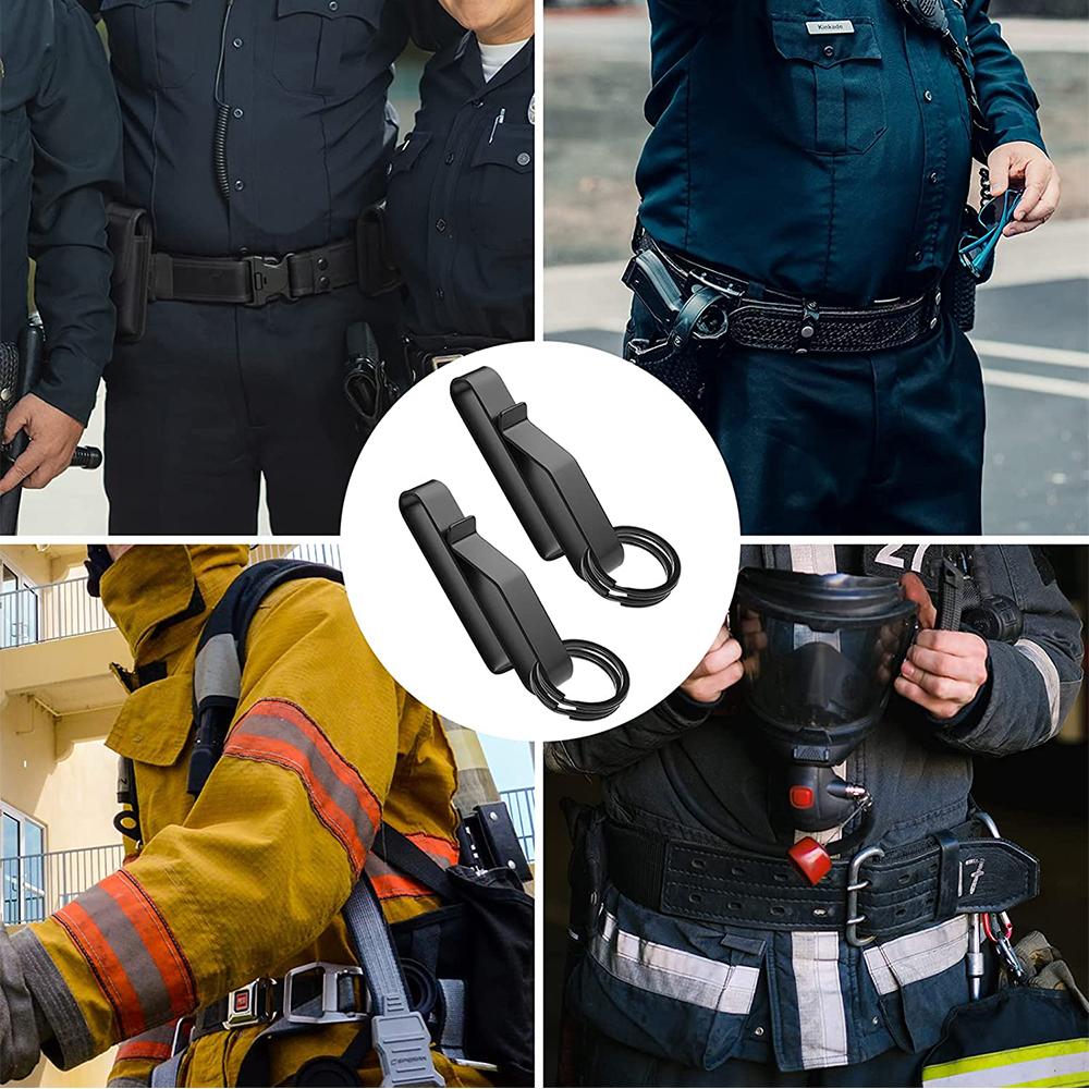 New 2pcs Belt Key Clip Stainless Steel Tactical Stealth Belt Loop Keychain