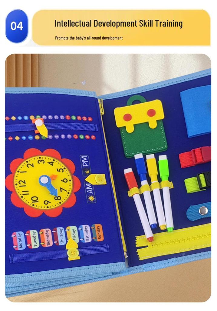 Grenzüberschreitendes Montessori Baby- & Kinder-Beschäftigungsfilzbuch - Frühe Bildung & DIY-Lernen