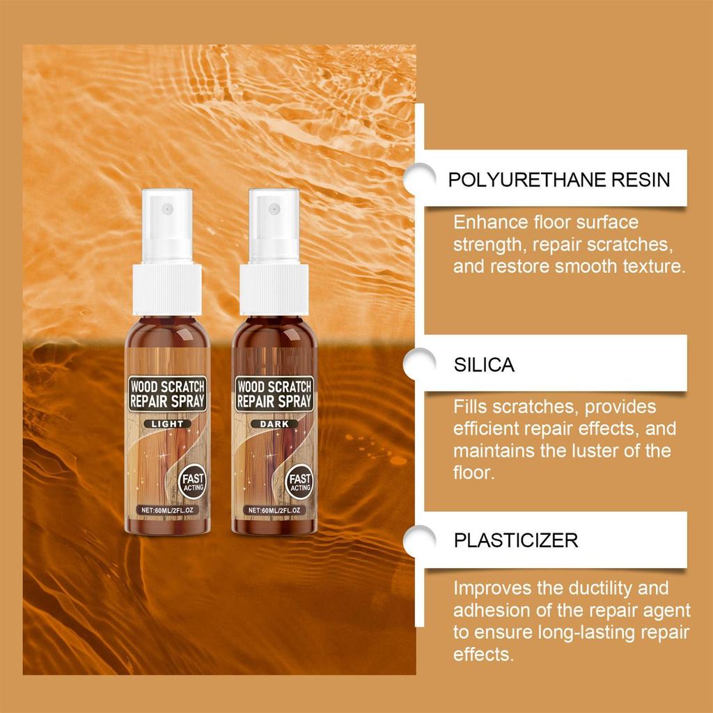 Spray Ripara Graffi Pavimenti in Legno Azione Rapida Polish e Rigeneratore per Pavimenti Lucentezza Naturale Rimuove i Graffi Lascia