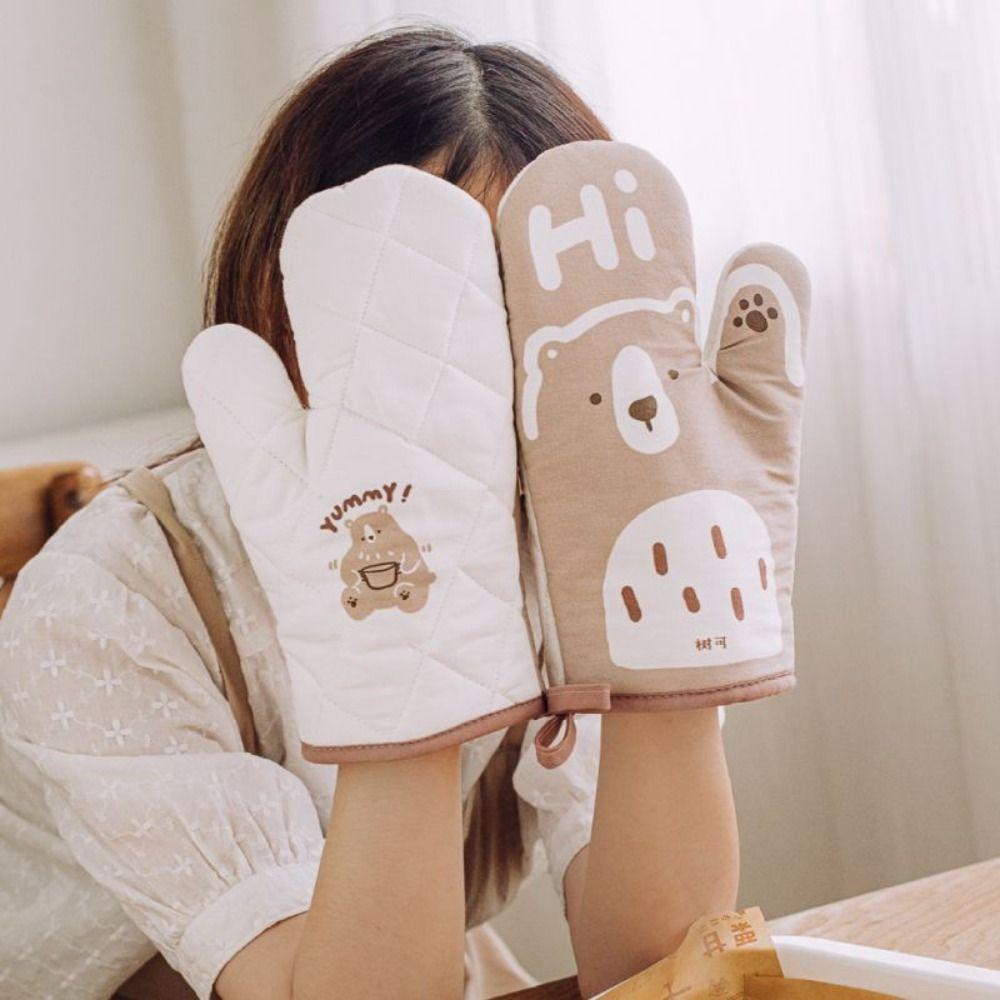 Non-slip Oven Glove Anti-scald Kitchen Mitts Baking Accessories Microwave Glove  Home