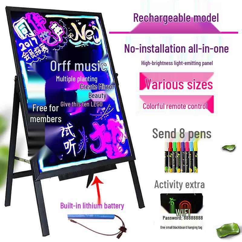 Zhao's LED Fluorescent Screen for Zheng Street Stall Advertising - Glowing Blackboard Sign for Night Markets