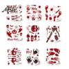 Temporary Party Wall Murals Halloween Horror Stickers, with Spooky Handprints Footprints Printed, Staircase Stickers Self-adhesive Decals, for