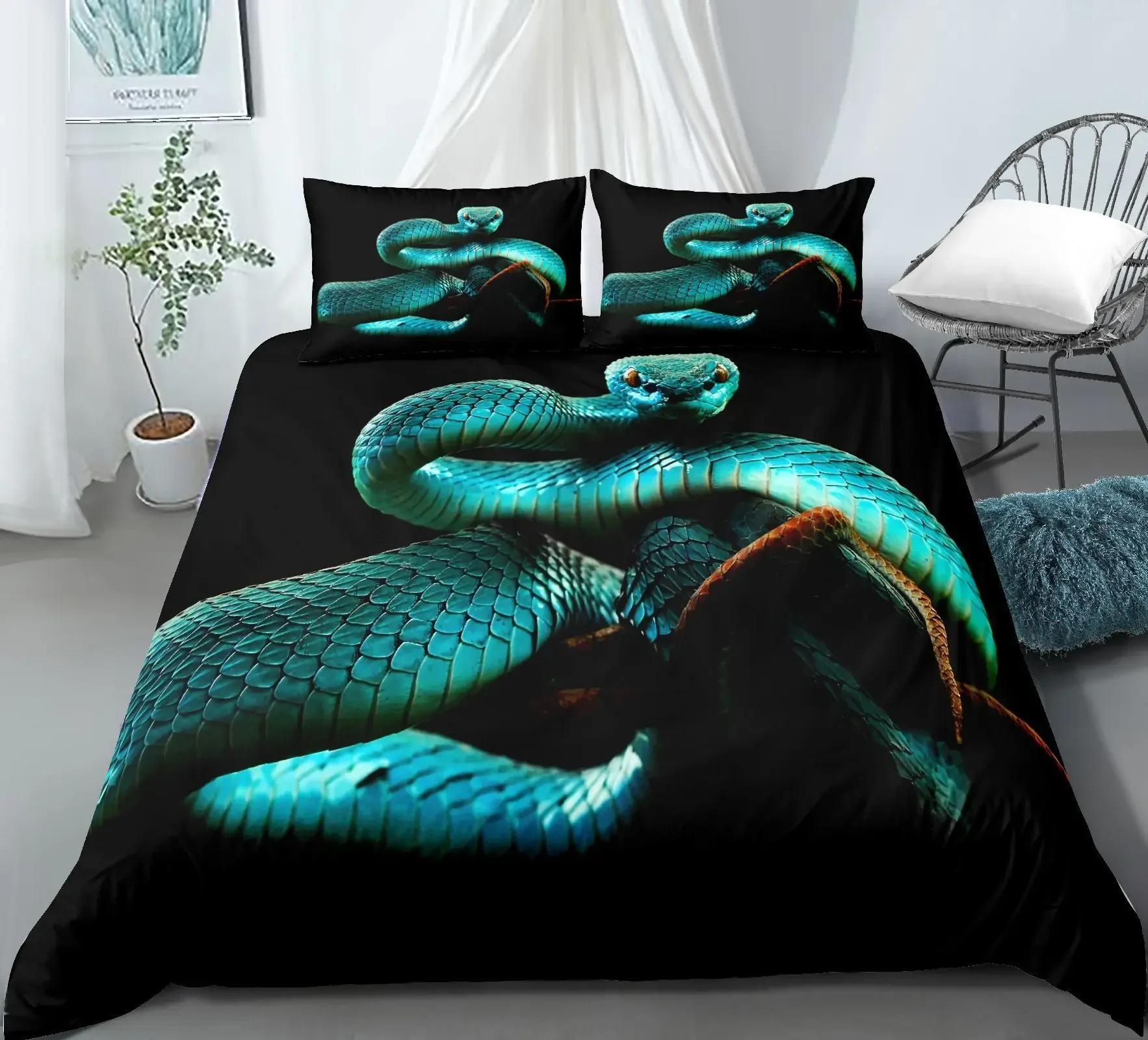 

Vibrant Warm Single Twin King 3D Printed Snake Style Bedroom Covers Size Home Textile Comforter Quilt Comforter (quilt)-EU Single(135*200cm)3pcs