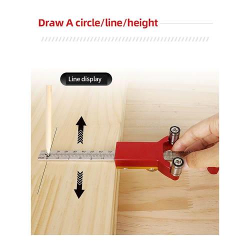 TAMOSH Woodworking Marking Ruler, Straight Arc Marking Ruler, Aluminum Alloy Precision Parallel Marking Gauge, Easy to Use Measuring Tool