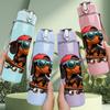 1PC Sunglasses Dachshund Puppy 750ml Color Plastic Sports Water Bottle Leakproof Flip Straw Lid Suitable for Sports Office Home Use