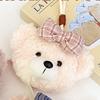 Adorable Fuzzy Teddy Bear Cute Mini Plush Bear With Bow Knot Plush Bag Soft Stuffed Animal Wallet Charm Pendant