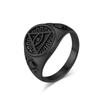 Ancient Egyptian Vintage Aged Eye of Horus Titanium Steel Ring for Mens Gold Fashion Jewellery