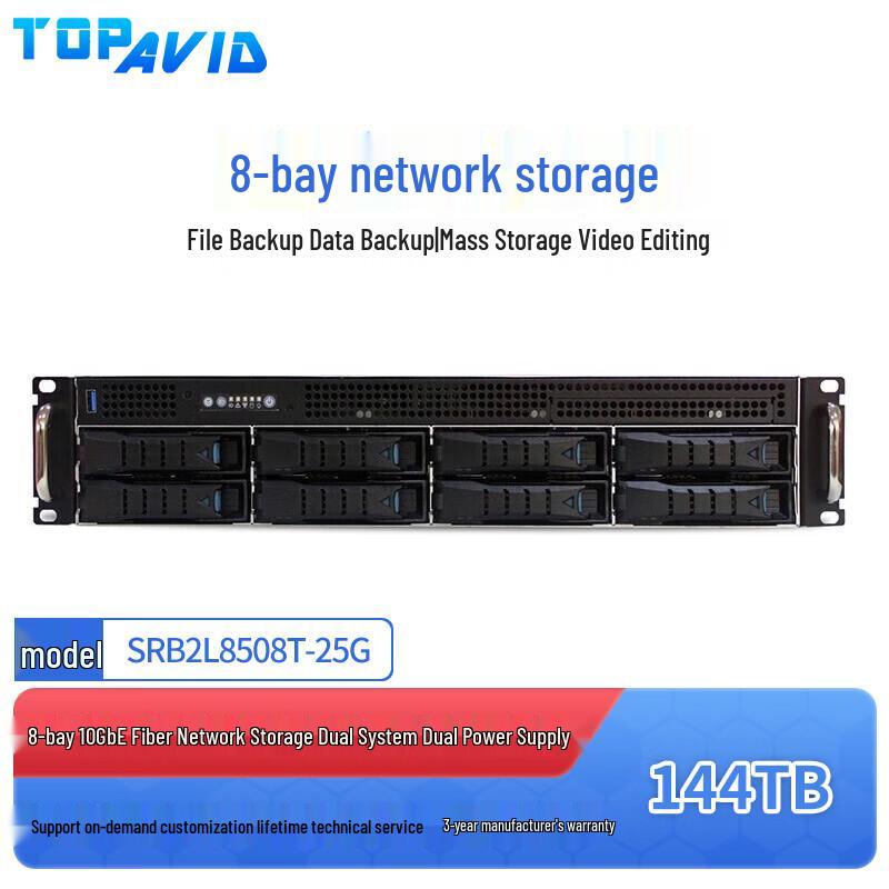 TOPAVID SRB2L8508T 8-Bay 25G Fiber Optic Enterprise NAS