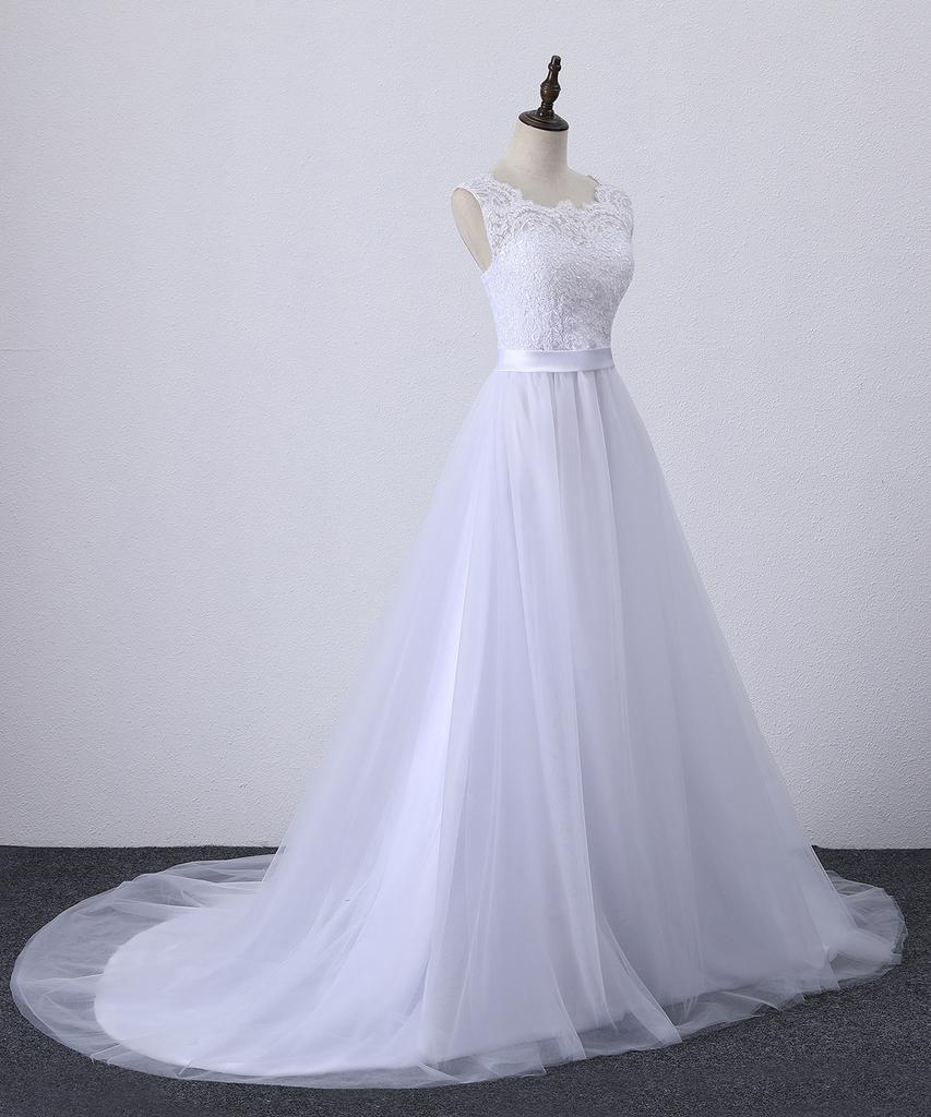 Wedding Bride   New Overseas Warehouse Wedding Party White Banquet Lace Bridesmaids Travel Wedding Dress
