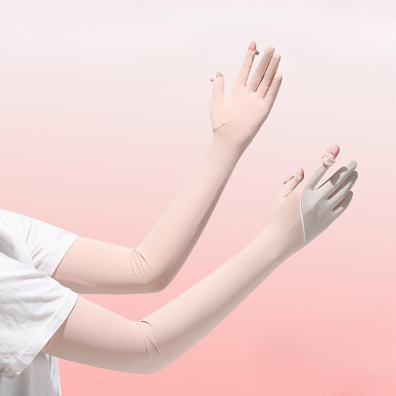 

Солнцезащитные рукава Ледяной шелк Женские Длинные Летние Солнцезащитные Дышащие Ледяной шелк Защита для рук Рукав для вождения Тонкий стиль Защита от УФ-лучей