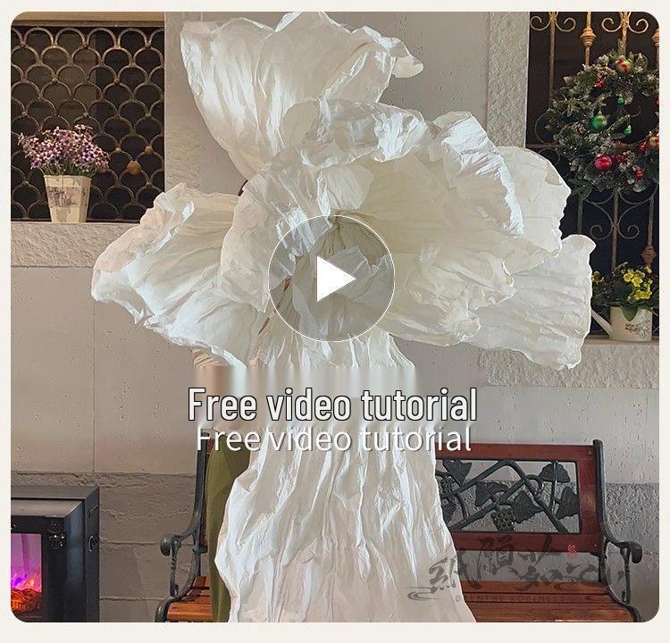 1.2m Wedding Hand-Rubbed Butterfly Pleated Crepe Paper Sheets for Floral Art