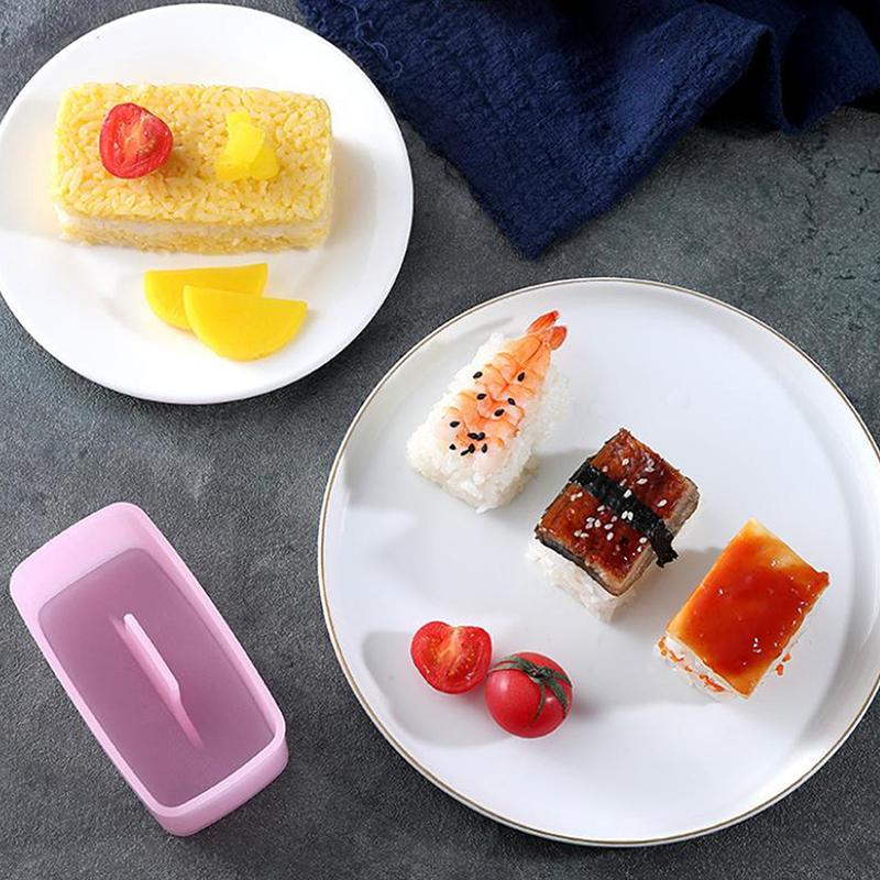 Food Press Rectangular Sushi Mold Maker Onigiri Rice Ball Set Non Stick Sushi Kit Japanese Diy Tools Kitchen Bento Accessories
