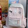 Schoolbag Korean Simple Cute Sweet Polka Dot Backpack High Value Campus Party Class Schoolbag Lightweight Backpack Tide