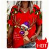 Christmas Women's T-shirt 3D pattern printing V-neck T-shirt quick-dry New Year's T-shirt New women's tops y2k clothes for woman