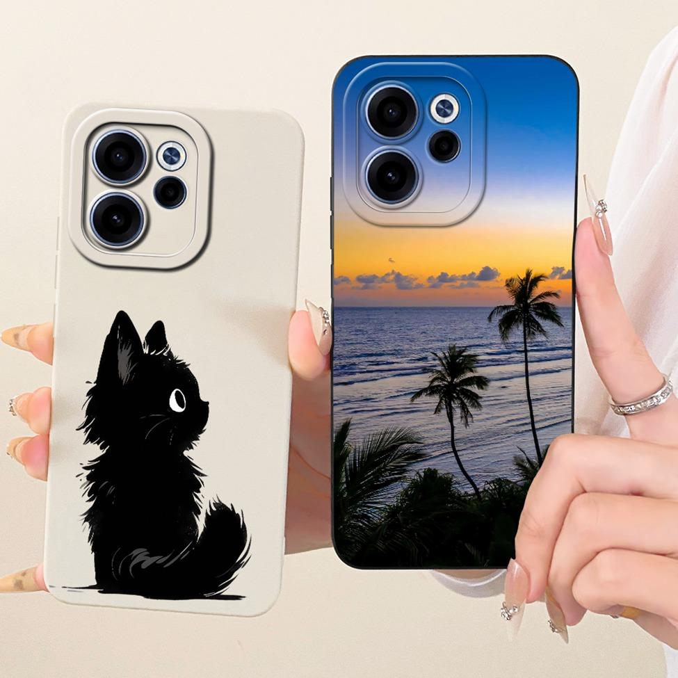 For Oppo CPH2801 Phone Case For Oppo Reno 15F Casing Silicone Luxury Fashion Flowers Kawaii Cute Painted Cover For Oppo Reno15 F